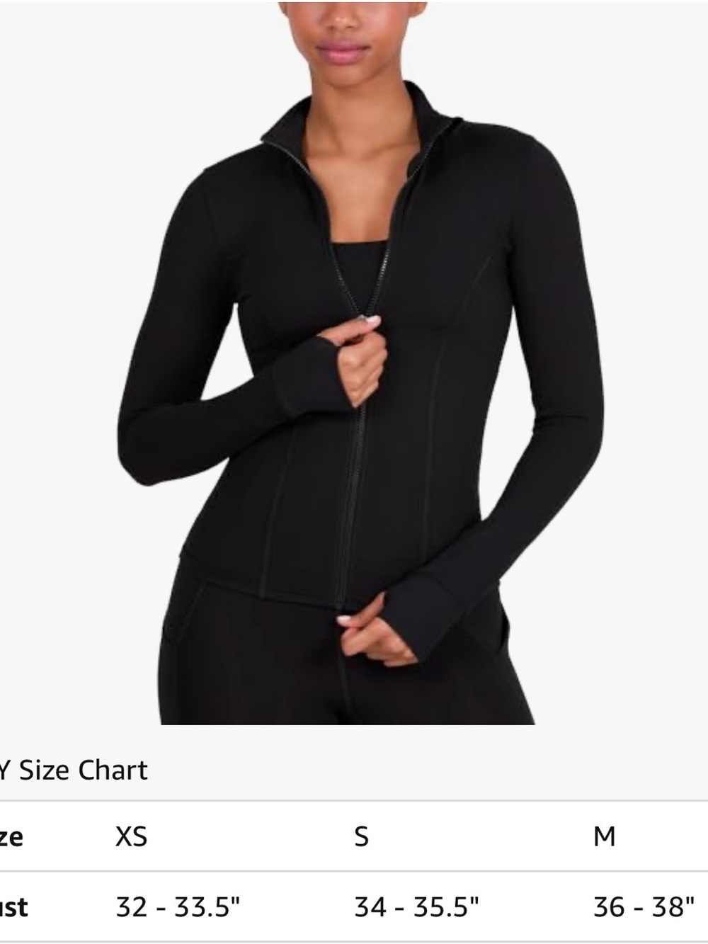 YITTY Black Zip-Front Active Jacket with Thumbhole Sleeves - Picture 9 of 9